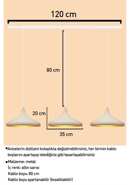 Üçlü Beyaz Champion Avize Dekoratif Yemek Odası Yemek Masası Üstü Salon Mutfak Sarkıt Modeli fırsatları