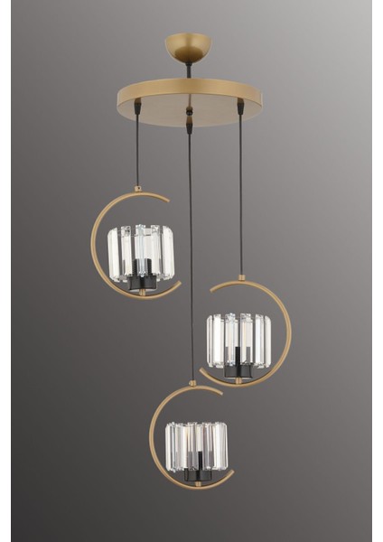 Eftal 3 Lü Modern (Eskitme) Kristal Taşlı Salon Yatak Odası Mutfak Genç Odası Avize modelleri