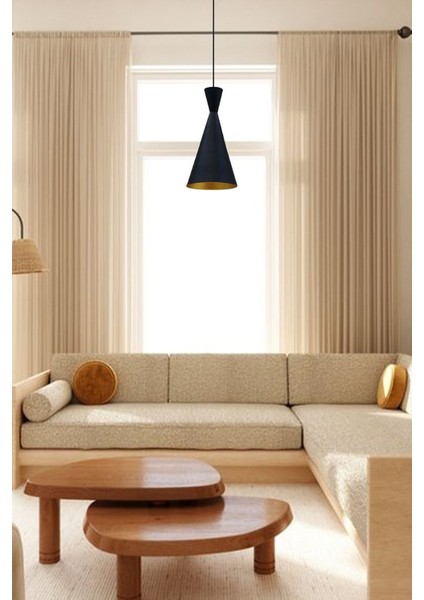 Ince Siyah Metal Avize Mutfak Salon Cafe Ofis Masaüstü Tekli Sarkıt Lamba Aydınlatma modelleri