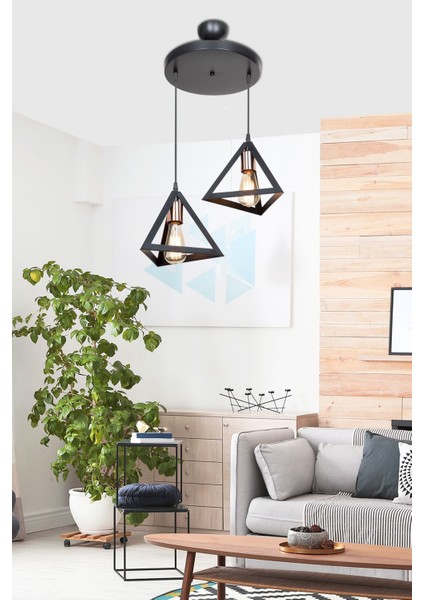 Siyah Sarkıt Avize Yatak Odası Salon Mutfak Koridor Modern Şık Lamba