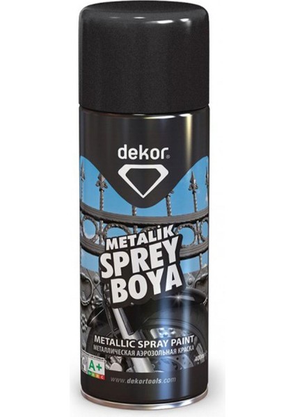 Sprey Boya Akrilik Efektli Metalik Siyah 400 ml