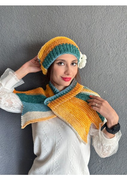 El Örgüsü Kadın Çiçekli Bere Boyunluk Takım Set fırsatları