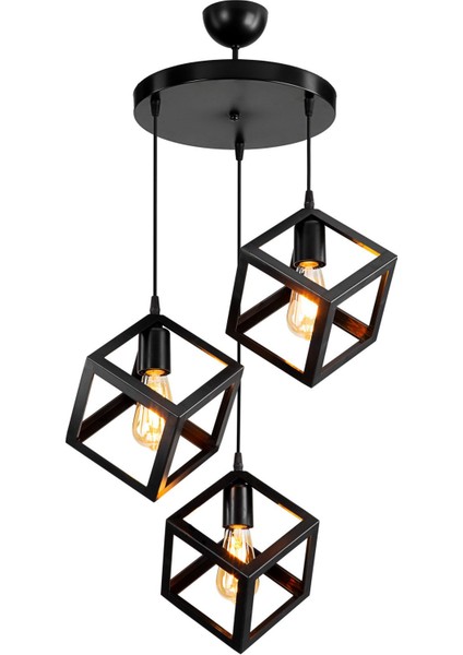 Siyah Küp Sarkıt Avize Salon Yatak Odası Mutfak Koridor Lamba fiyatları