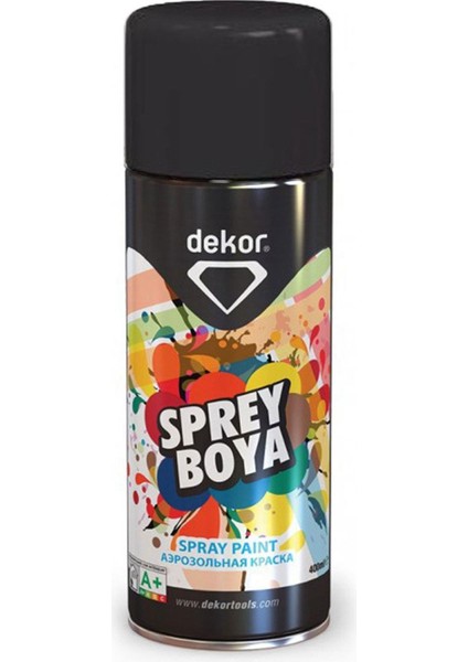 Sprey Boya Akrilik Efektli Parlak Siyah 400 ml