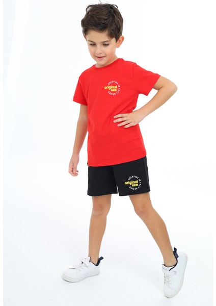 Erkek Çocuk Baskılı Şortlu Takım modelleri