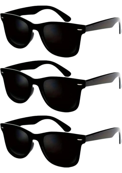 Siyah Unisex 3lü Güneş Gözlüğü VVG011003