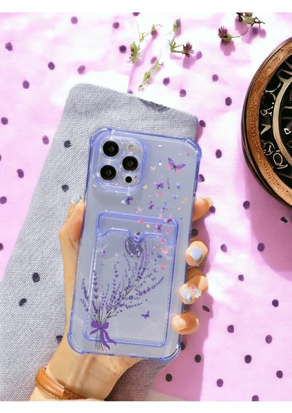 Apple iPhone 16 Pro Max Kılıf Kartlıklı Baskılı Köşe Koruma Tasarımlı Şeffaf G-Kart Kılıf