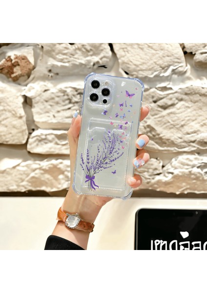 Apple iPhone 16 Pro Max Kılıf Kartlıklı Baskılı Köşe Koruma Tasarımlı Şeffaf G-Kart Kılıf
