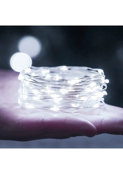 10 Adet 3 Metre Günışığı Renk Pil ile Çalışan Peri LED Dekoratif ve Şık Aydınlatma modelleri