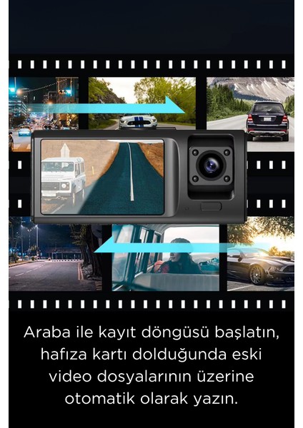 Araç Kamerası Araç Içi Ön Arka Cam Kamera 1080P Full Hd Geniş Açılı Araba Tır Kamerası