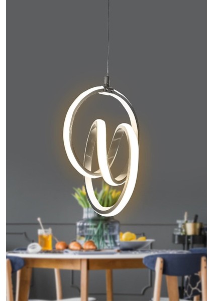 Imza Modern Gri Kasa Gün Işığı LED Avize Imza Ledli Avize