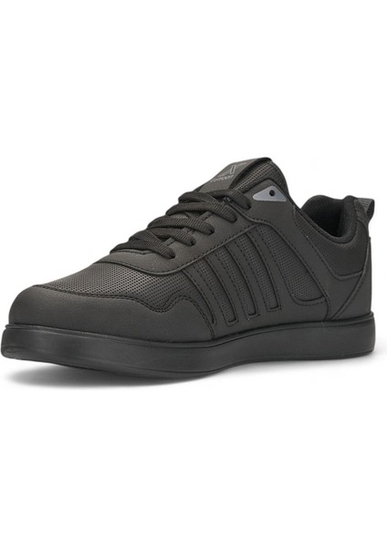 4189-24 Deri Anatomik Hafıza Taban Erkek Sneaker Siyah Füme