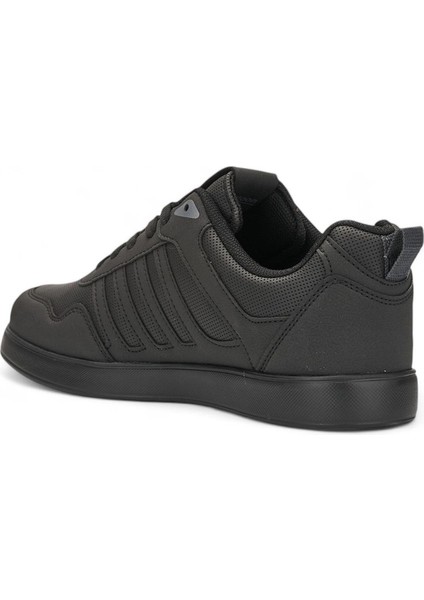 4189-24 Deri Anatomik Hafıza Taban Erkek Sneaker Siyah Füme