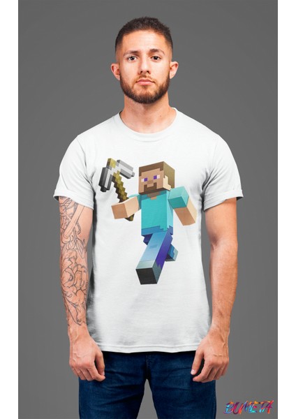 Minecraft Steve Karakter Oyun Game Tişört T-Shirt