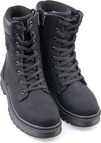 24070-24 Deri Fermuarlı Kadın Bot Nubuk Siyah fiyatları