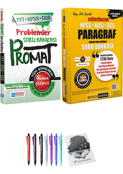 Ezberbozan KPSS ALES DGS Paragraf Soru Bankası - Evrensel Promat Problemler Soru Bankası + Hediyeli