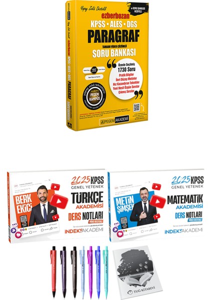 Ezberbozan KPSS ALES DGS Paragraf Soru Bankası - 2025 KPSS Türkçe Matematik Akademisi Video Ders Notları + Hediyeli