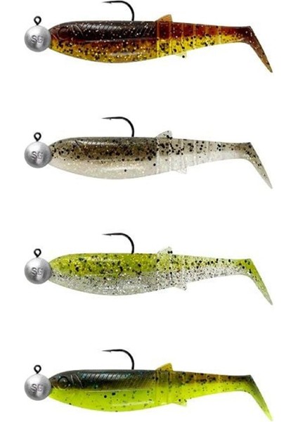 Cannibal Shad 10CM 9GR+10GR 3/0 Clear Water 4 Adet Silikon Yem