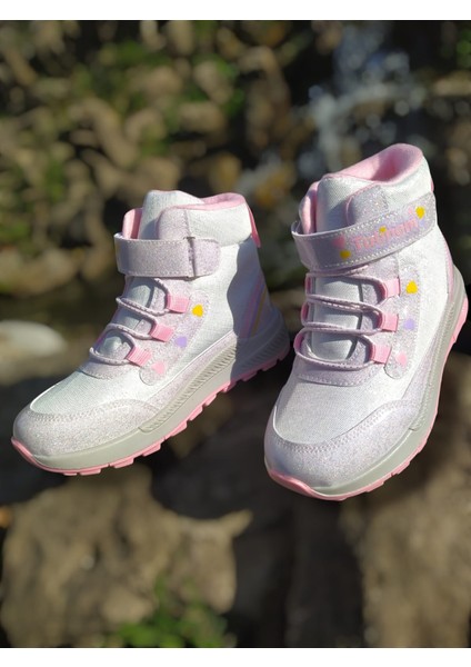 Kız Çocuk Yarım Bot Su Geçirmez Parlak Simli Cırt Cırtlı Termal Bot fiyatları