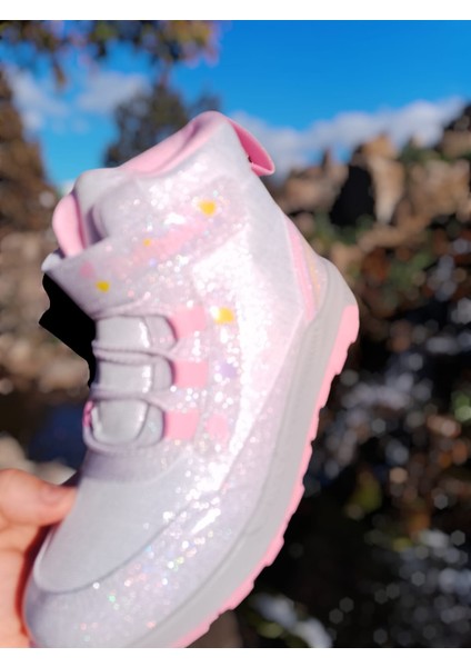 Kız Çocuk Yarım Bot Su Geçirmez Parlak Simli Cırt Cırtlı Termal Bot fırsatları