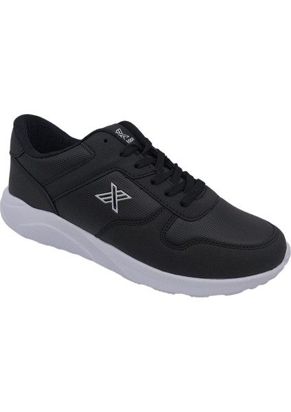 4154-24 Deri Anatomik Hafıza Taban Kadın Sneaker Siyah Beyaz