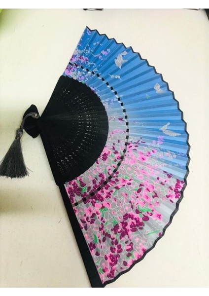 -kaliteli Bambu Ağaç Desenli Şık Japon Yelpaze Lüks Özel Tasarım