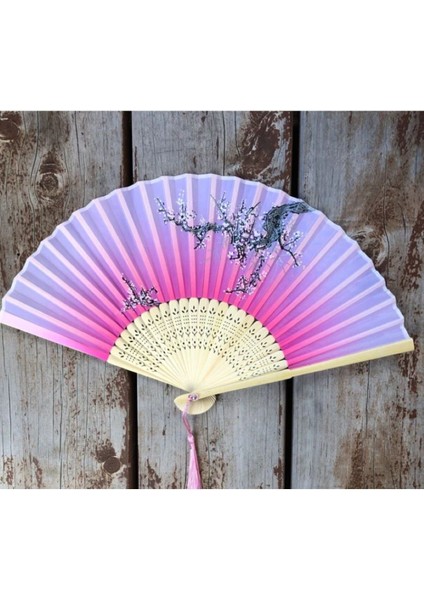 - Kaliteli Bambu Pembe Kiraz Çiçeği El Yapımı Desenli Şık Japon Yelpaze Lüks Özel Tasarım fırsatları