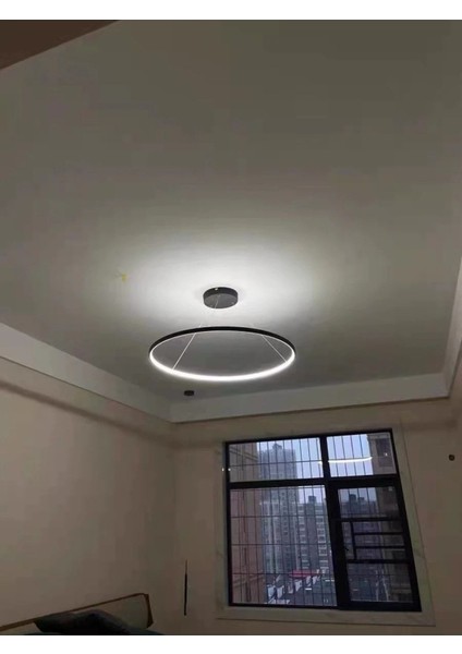 Karpos / Sarkıt Avize / Tekli Çember / 80 cm / Antrasit Gövde / 3 Renk Işık