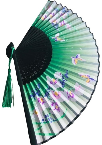 - Kumaş Bambu Şık Desenli Şık Hediyelik Yelpaze