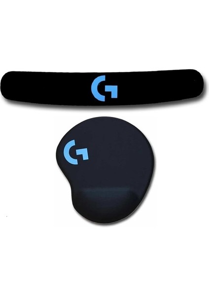 Lunatic Logitech Serisi Kare Tere Dayanıklı Mouse Pad + Logitech Bilek Destekli Profesyonel Oyuncu Gaming 70 cm Klavye Altlık Bileklik Pad