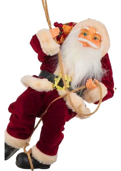 Yılbaşı Süsü Noel Baba Biblo Figür Büyük Boy 45cm - Asma Ipi İle 78 Cm