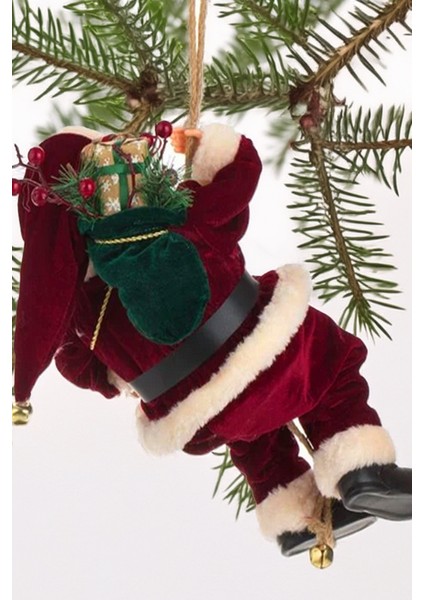 Yılbaşı Süsü Noel Baba Biblo Figür Büyük Boy 45cm - Asma Ipi İle 78 Cm