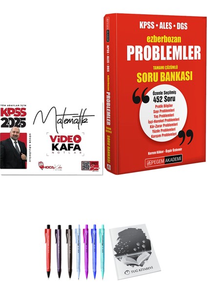 Ezberbozan KPSS ALES DGS Problemler Tamamı Çözümlü Soru Bankası - Hoca Kafası 2025 KPSS Matematik Video Kafa Notlar + Hediyeli