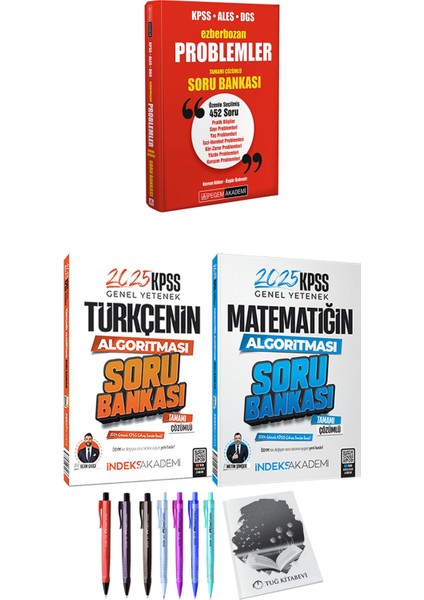 Ezberbozan KPSS ALES DGS Problemler Tamamı Çözümlü Soru Bankası - 2025 KPSS Türkçenin Matematiğin Algoritması Soru Bankası + Hediyeli