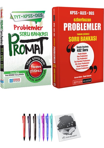 Ezberbozan KPSS ALES DGS Problemler Tamamı Çözümlü Soru Bankası - Evrensel Promat Problemler Soru Bankası + Hediyeli