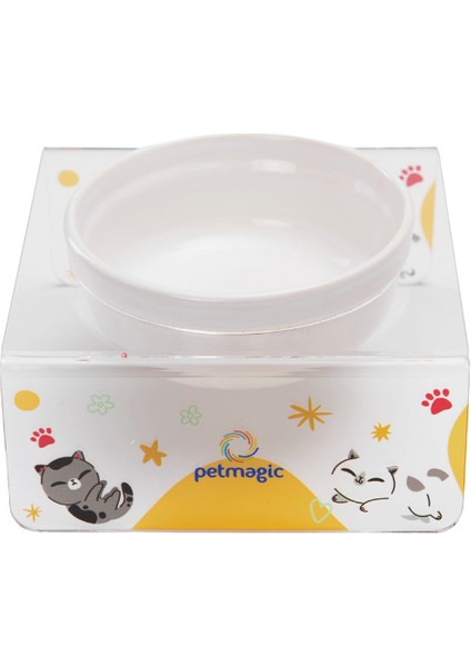 Akrilik Beyaz Seramik Tekli Evcil Hayvan Kedi ve Mini Irk Köpek Mama Kabı Yuvarlanan Kedi fiyatları