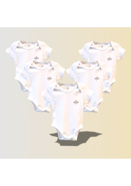 5'li Pamuk Kısa Kollu Body Zıbın Set