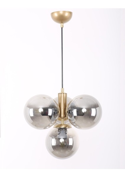 Hector 4'lü Eskitme Füme Camlı Avize