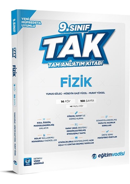 Eğitim Vadisi 2025 9. Sınıf Fizik Tak Tam Izleme Kitabı