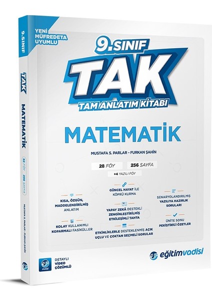 Eğitim Vadisi 2025 9. Sınıf Matematik Tak Tam Izleme Kitabı