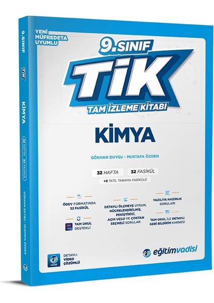 Eğitim Vadisi 2025 9. Sınıf Kimya Tik Tam Izleme Kitabı