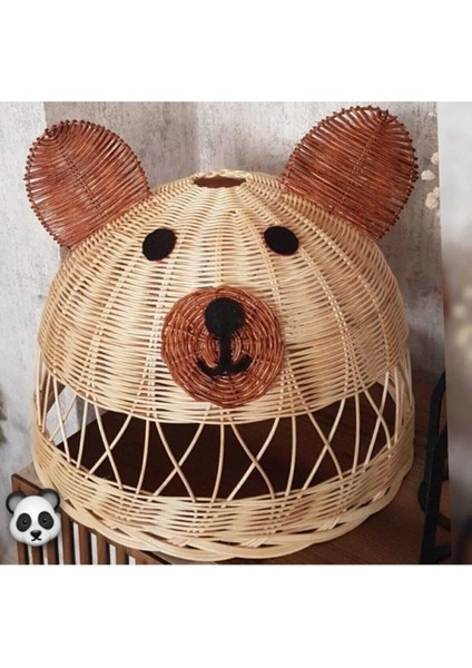 Rattan Bambu Çocuk Odası Avize Ayı Figürlü Panda Kulaklı Avize fiyatları
