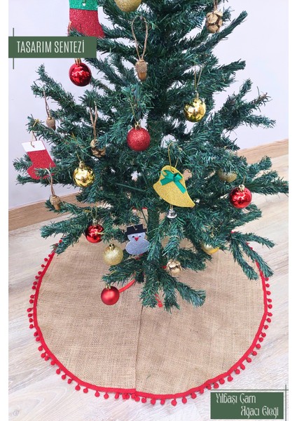 Yılbaşı Çam Eteği Örtüsü Jüt Yeni Yıl Çam Ağacı Eteği Ağaç Altlığı Ağaç Süsü Christmas Noel Hediye fırsatları
