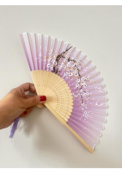 - Yelpaze Hediye Kutusu Ile Bambu Beyaz Çiçek Desenli Şık Japon Yelpaze Lüks A1100 indirimleri