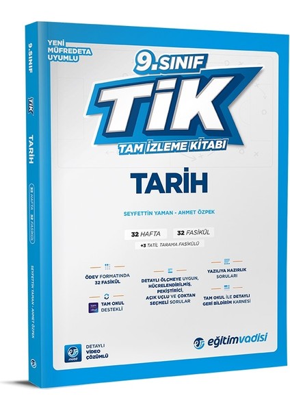 Eğitim Vadisi 2025 9. Sınıf Tarih Tik Tam Izleme Kitabı