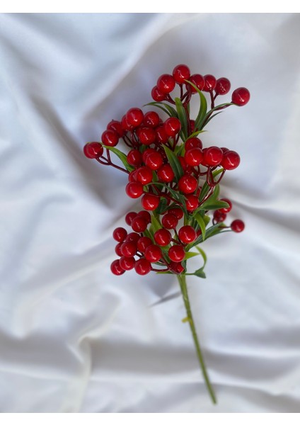 35 cm Küçük boy Kokina Çiçeği Yılbaşı Çiçeği Kırmızı Kokina Yapay Kokina