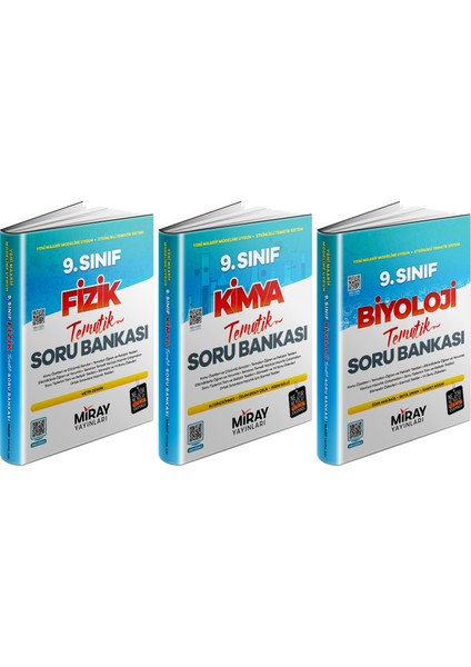 2025 9. Sınıf Fizik - Kimya - Biyoloji Tematik Soru Bankası 3'lü Set