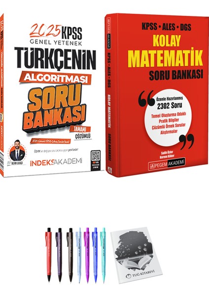 KPSS ALES DGS Kolay Matematik Soru Bankası - 2025 KPSS Türkçenin Algoritması Soru Bankası + Hediyeli