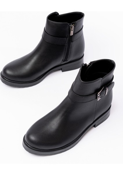 165-204 Siyah Toka Aksesuarlı Fermuarlı Günlük Kadın Bot fırsatları