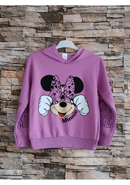 Asel Kids Kız Çocuk Kapşonlu Minnie Mouse Takım -Kız Eşofman Takımı